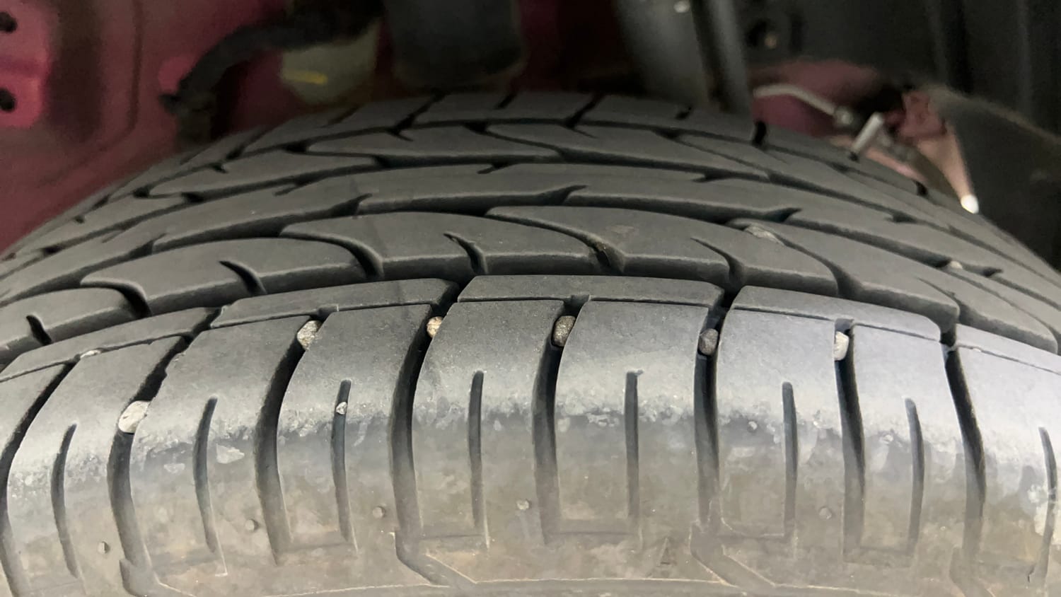 Used 2025 Tata Curvv Creative S 1.2 Revotron Petrol 7DCA Petrol Automatic tyres LEFT REAR TYRE TREAD VIEW