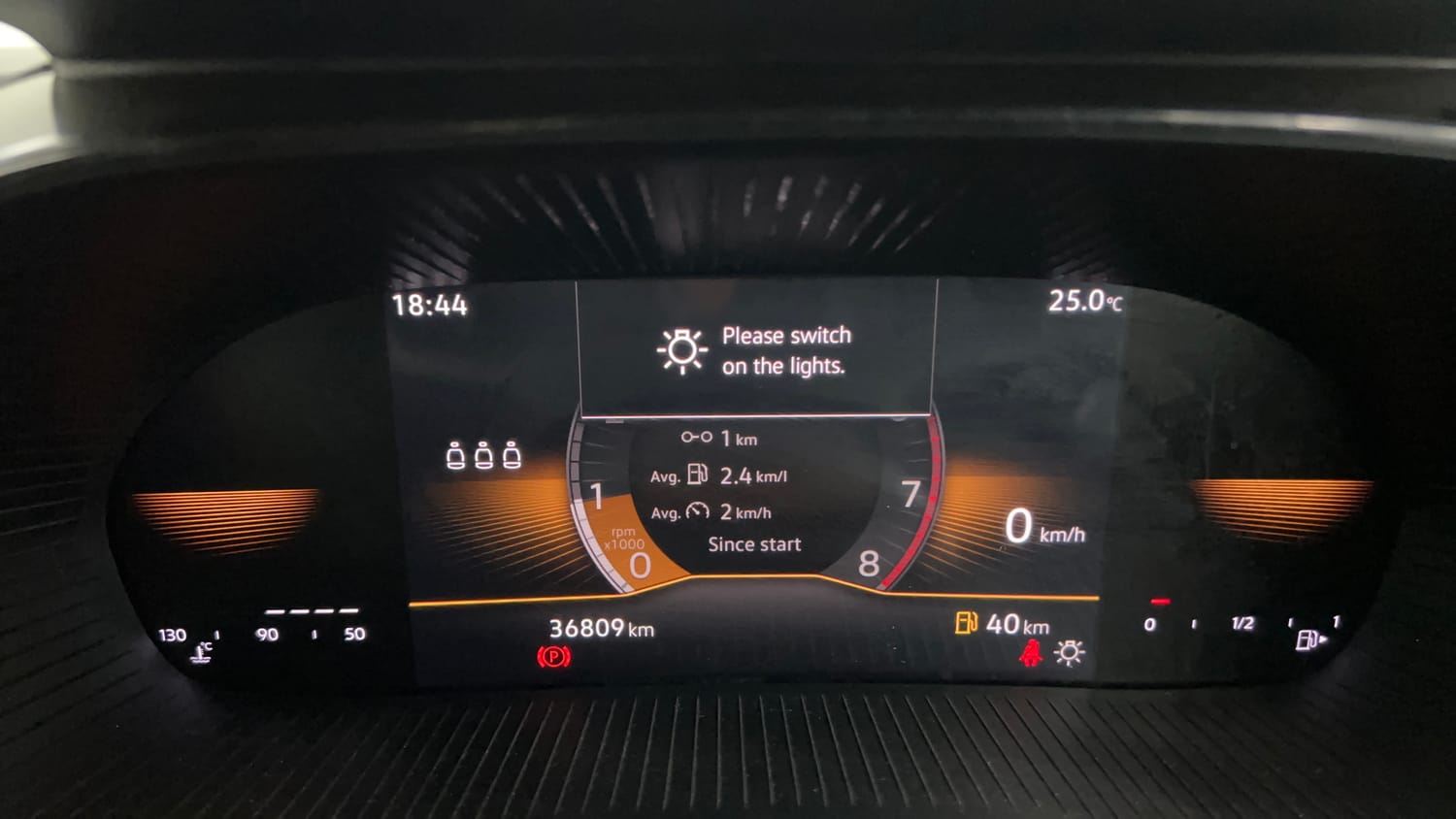 Used 2025 Skoda Slavia Style 1.0L TSI MT Petrol Manual interior CLUSTERMETER VIEW