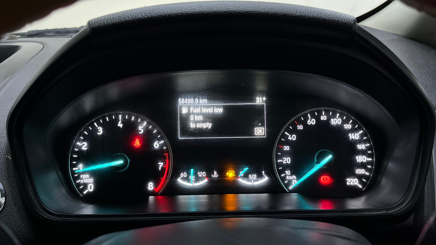 Used 2019 Ford EcoSport Titanium 1.5L Ti-VCT Petrol Manual interior CLUSTERMETER VIEW