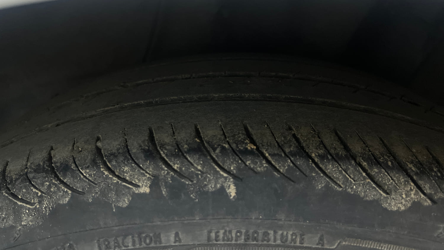 Used 2021 Hyundai Aura SX Plus 1.0 Petrol Petrol Manual tyres LEFT REAR TYRE TREAD VIEW