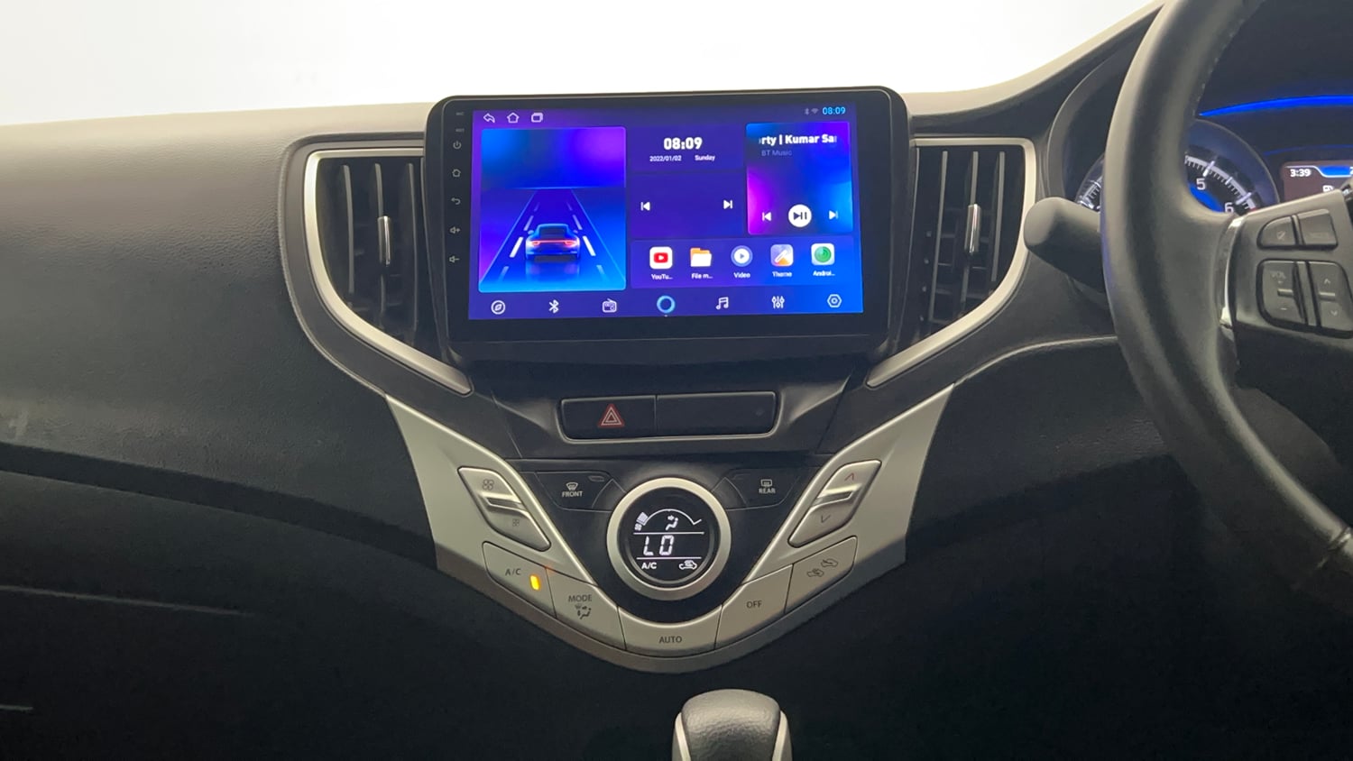 Used 2019 Maruti Suzuki Baleno Zeta 1.2 AT Petrol Automatic interior MUSIC SYSTEM & AC CONTROL VIEW