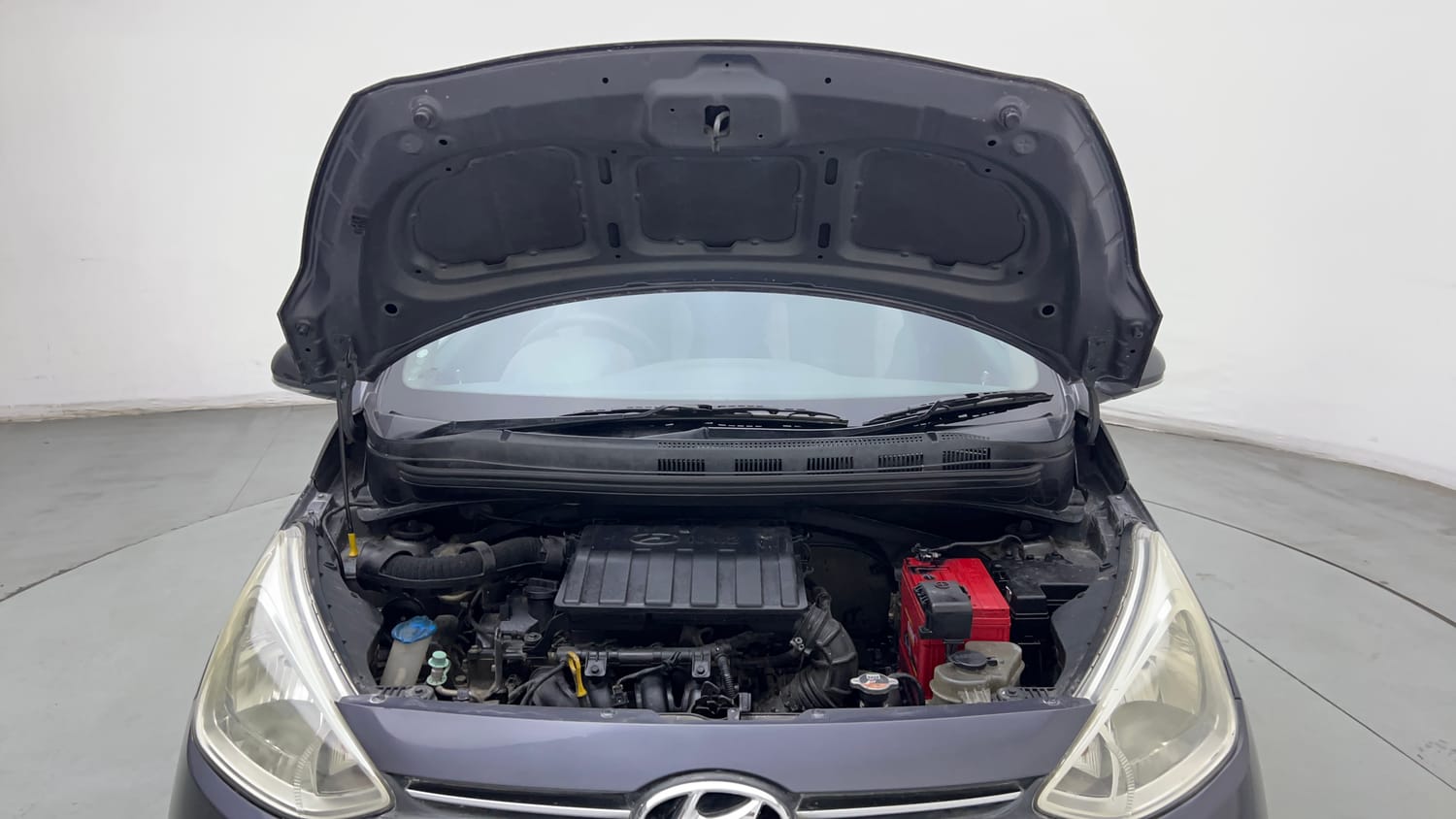 Used 2014 Hyundai Grand i10 Sportz 1.2 Kappa VTVT Petrol Manual engine ENGINE & BONNET OPEN FRONT VIEW