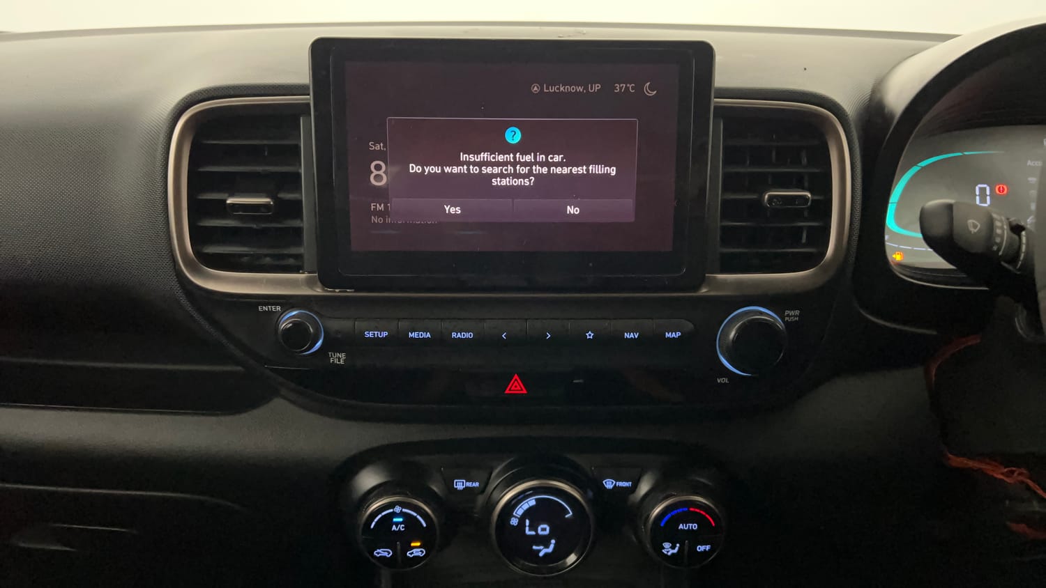 Used 2023 Hyundai Venue SX 1.2 MT Knight Edition Petrol Manual interior MUSIC SYSTEM & AC CONTROL VIEW