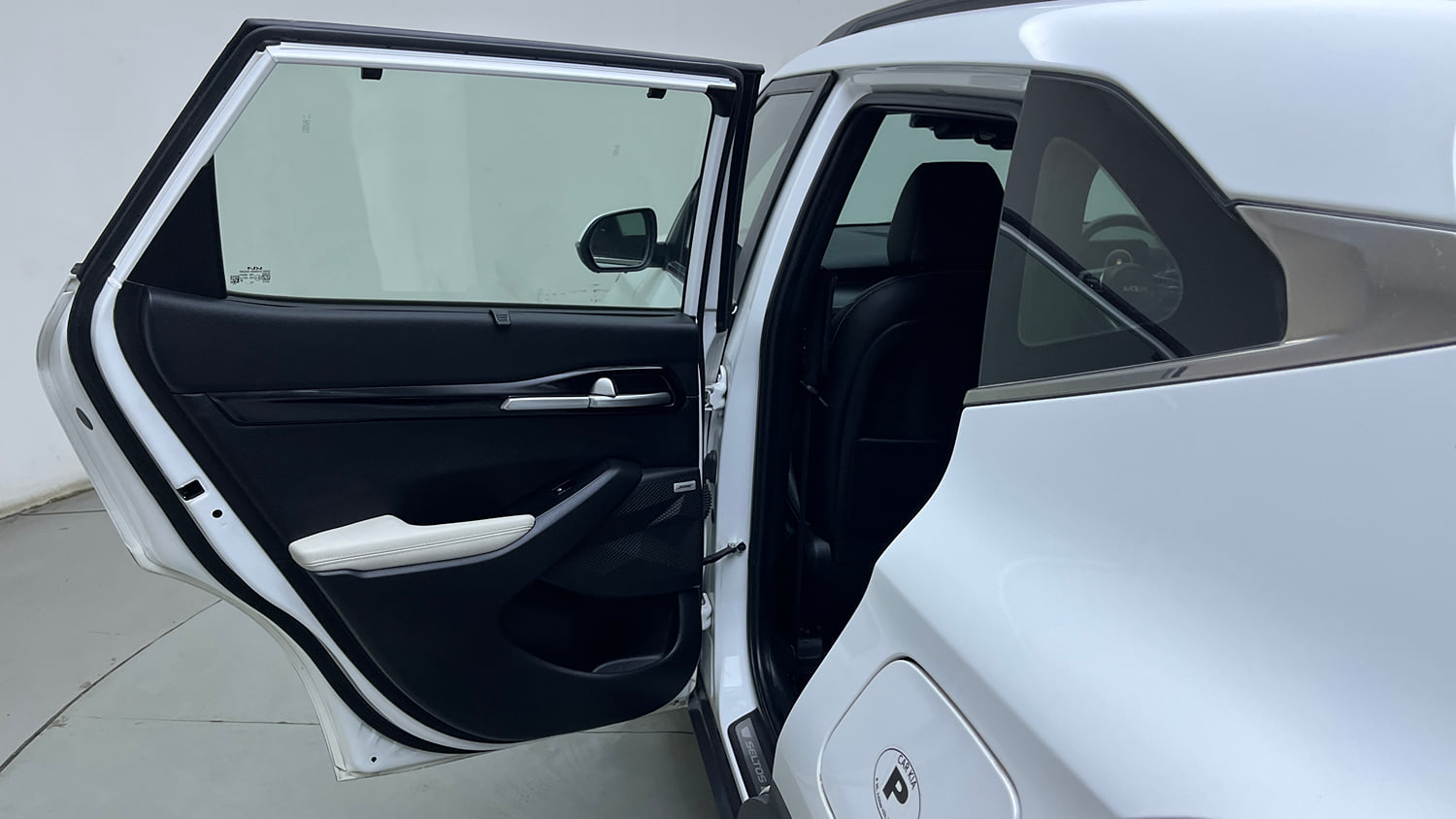 Used 2024 Kia Seltos GTX Plus 1.5 Turbo Petrol DCT Petrol Automatic interior LEFT REAR DOOR OPEN VIEW