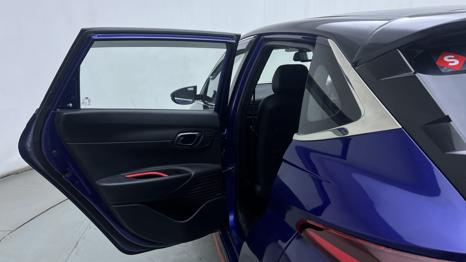 Used 2022 Hyundai i20 N Line N8 1.0 Turbo DCT Dual Tone Petrol Automatic interior LEFT REAR DOOR OPEN VIEW