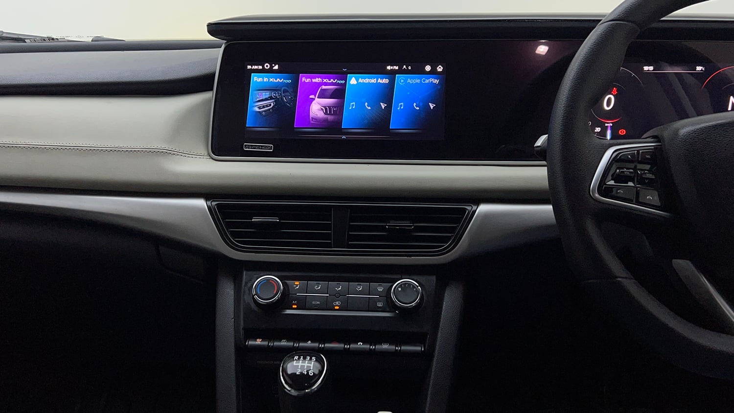 Used 2022 Mahindra XUV700 AX 5 Petrol MT 5 STR Petrol Manual interior MUSIC SYSTEM & AC CONTROL VIEW