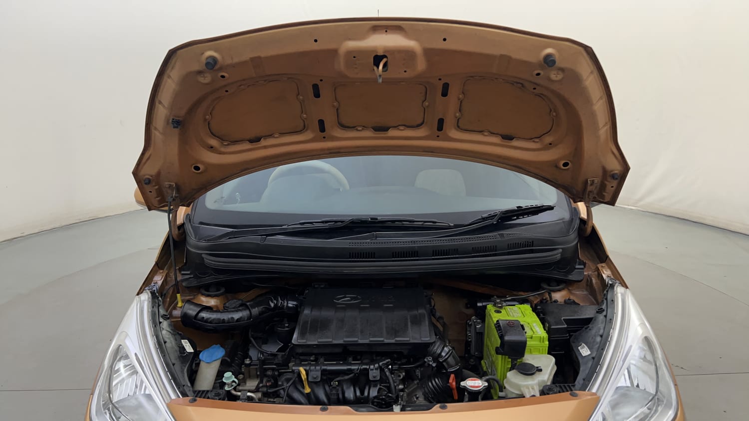 Used 2015 Hyundai Grand i10 Asta AT 1.2 Kappa VTVT Petrol Automatic engine ENGINE & BONNET OPEN FRONT VIEW