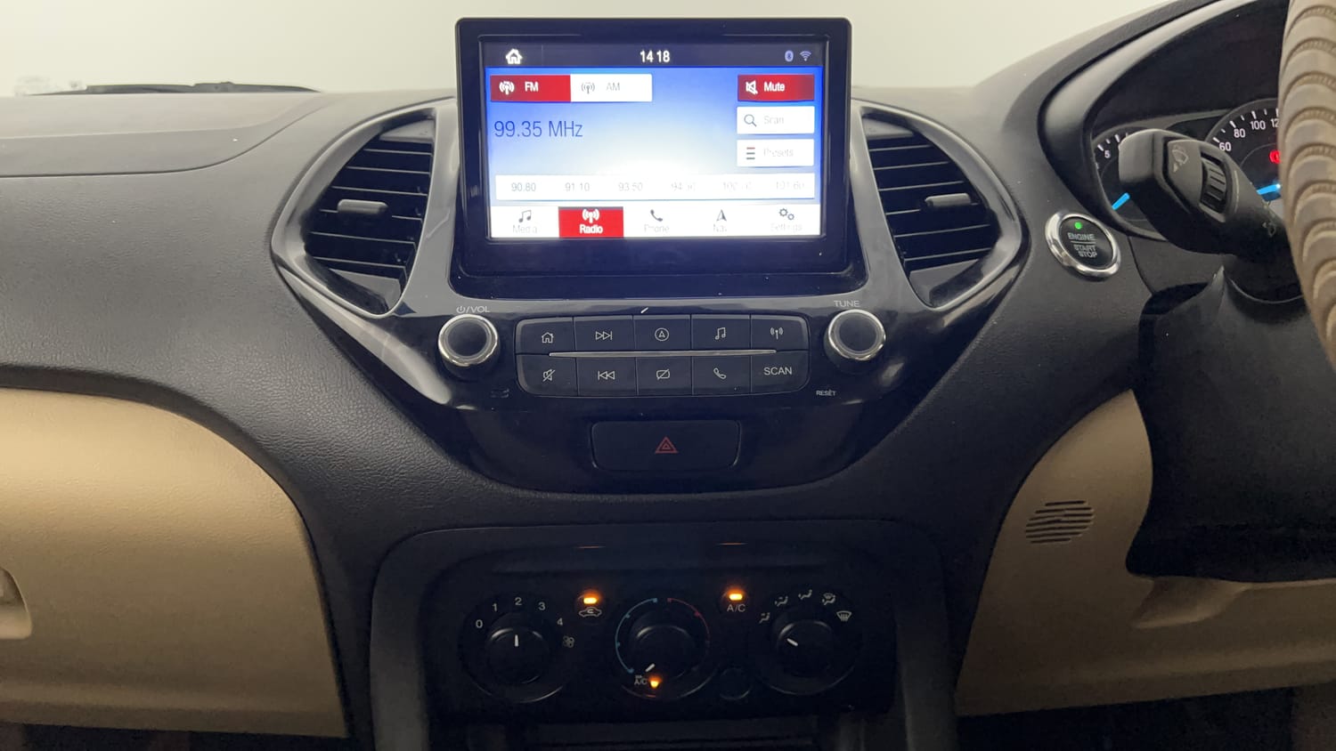 Used 2021 Ford Figo Aspire Titanium 1.2 Ti-VCT Petrol Manual interior MUSIC SYSTEM & AC CONTROL VIEW