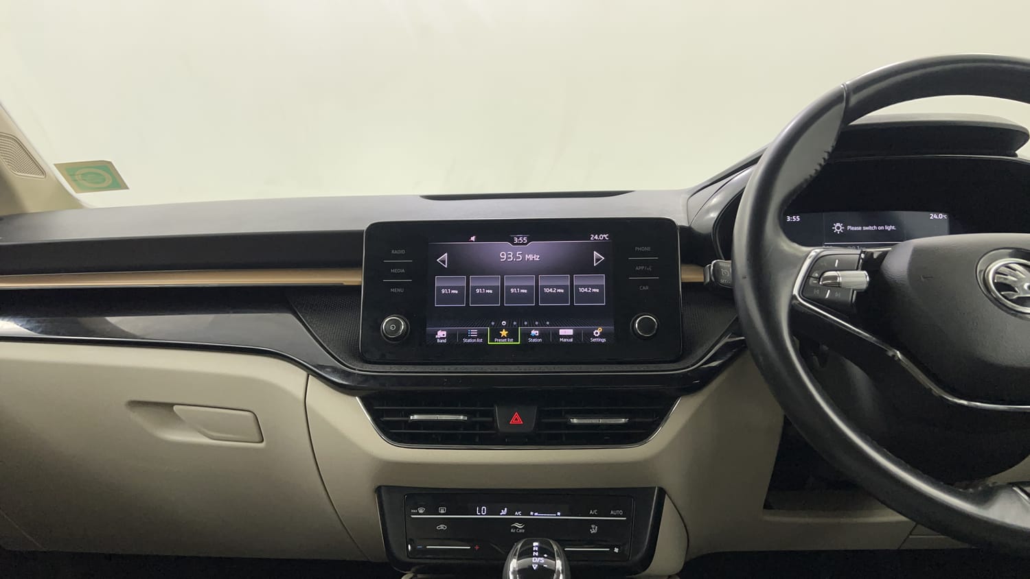 Used 2022 Skoda Slavia Style 1.0L TSI AT Petrol Automatic interior MUSIC SYSTEM & AC CONTROL VIEW