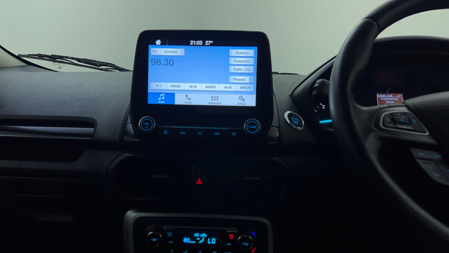Used 2018 Ford EcoSport Titanium + 1.5L TDCi Diesel Manual interior MUSIC SYSTEM & AC CONTROL VIEW
