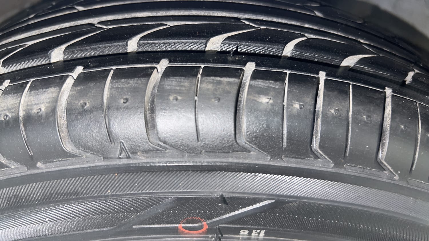 Used 2012 Hyundai Eon Magna Petrol Manual tyres RIGHT REAR TYRE TREAD VIEW