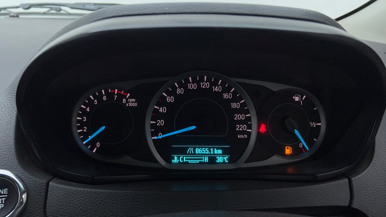 Used 2019 Ford Figo Titanium 1.2 Ti-VCT MT Petrol Manual interior CLUSTERMETER VIEW