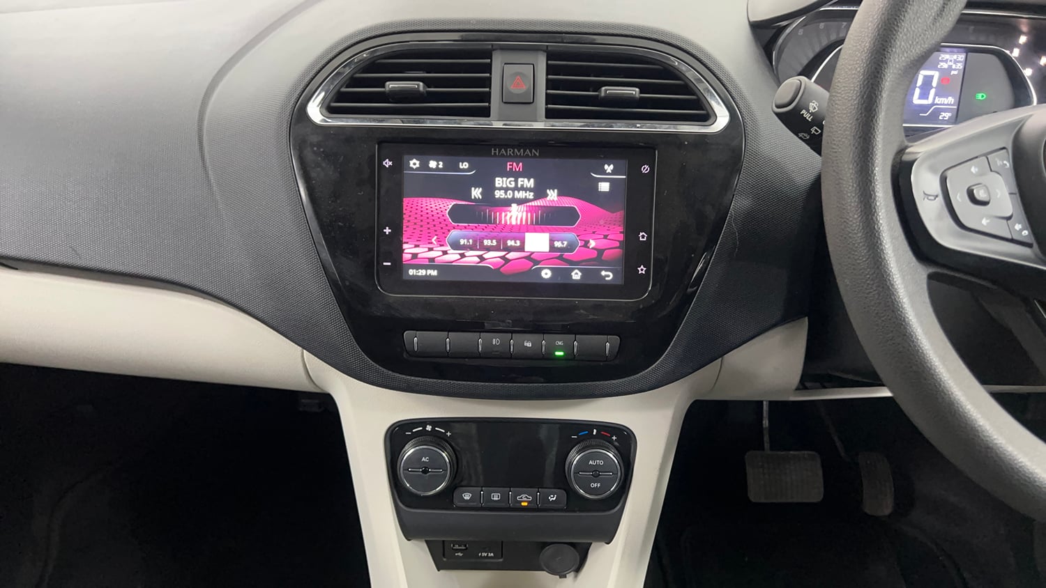 Used 2024 Tata Tiago XZA Plus iCNG Cng Automatic interior MUSIC SYSTEM & AC CONTROL VIEW