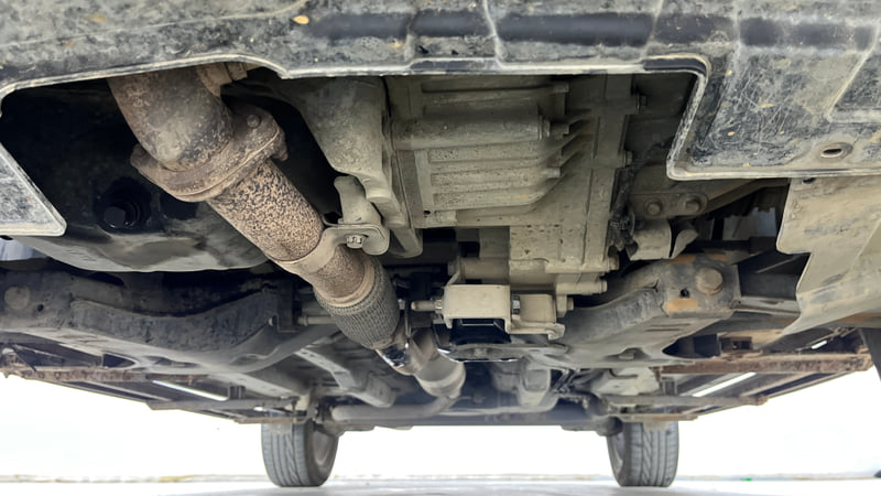 Used 2022 Tata Nexon Kaziranga XZA Plus (Premium) Petrol Automatic extra FRONT LEFT UNDERBODY VIEW