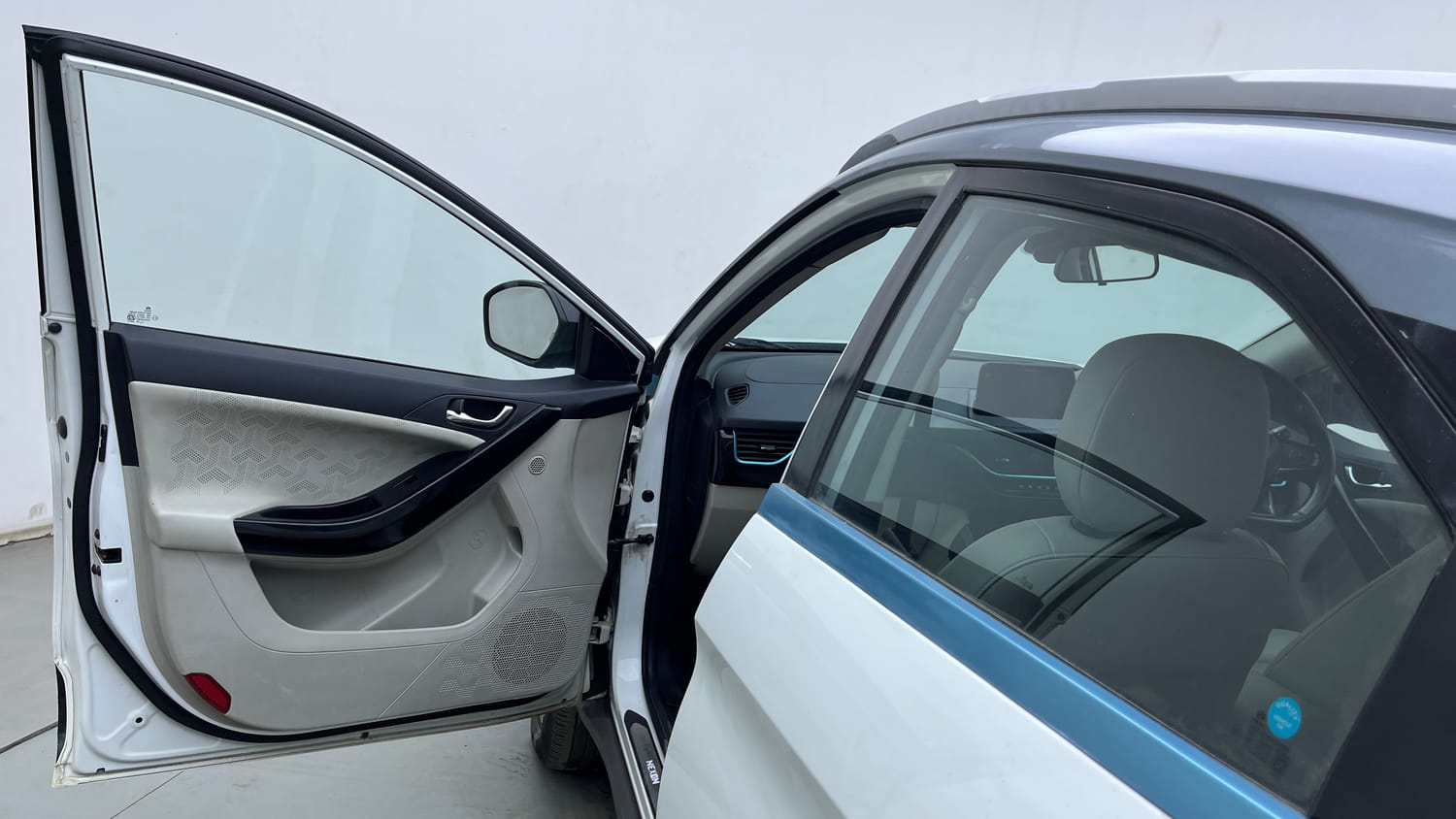 Used 2022 Tata Nexon EV XZ Plus LUX Electric Automatic interior LEFT FRONT DOOR OPEN VIEW