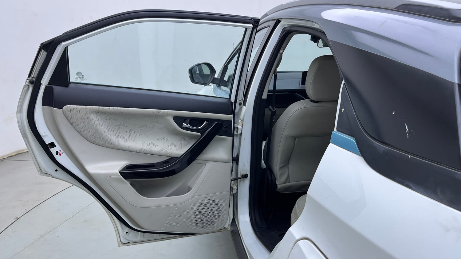 Used 2022 Tata Nexon EV XZ Plus LUX Electric Automatic interior LEFT REAR DOOR OPEN VIEW