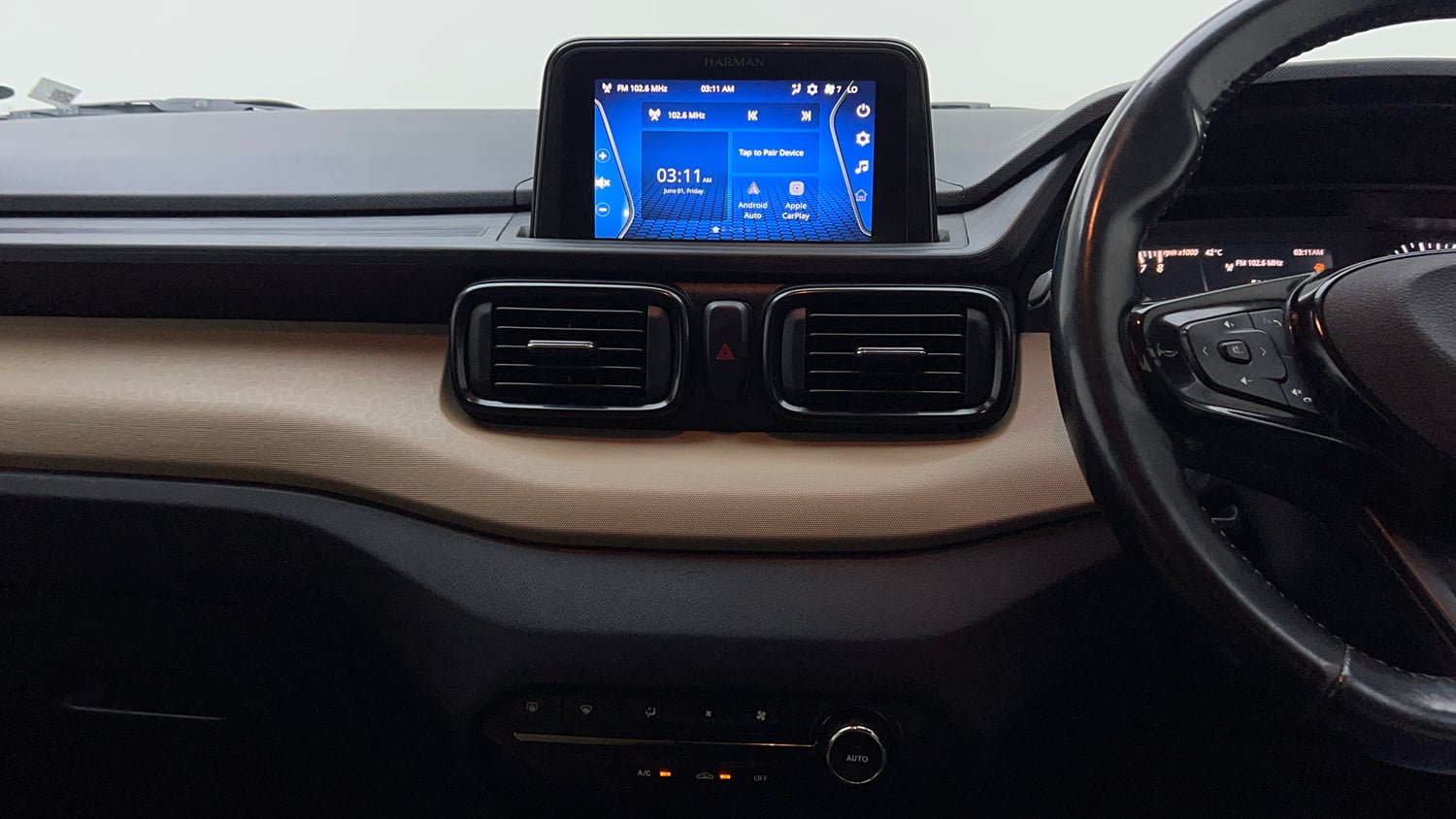 Used 2022 Tata Punch Kaziranga Creative AMT Petrol Automatic interior MUSIC SYSTEM & AC CONTROL VIEW