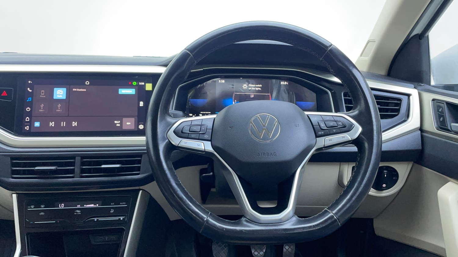 Used 2022 Volkswagen Virtus Topline 1.0 TSI MT Petrol Manual interior STEERING VIEW