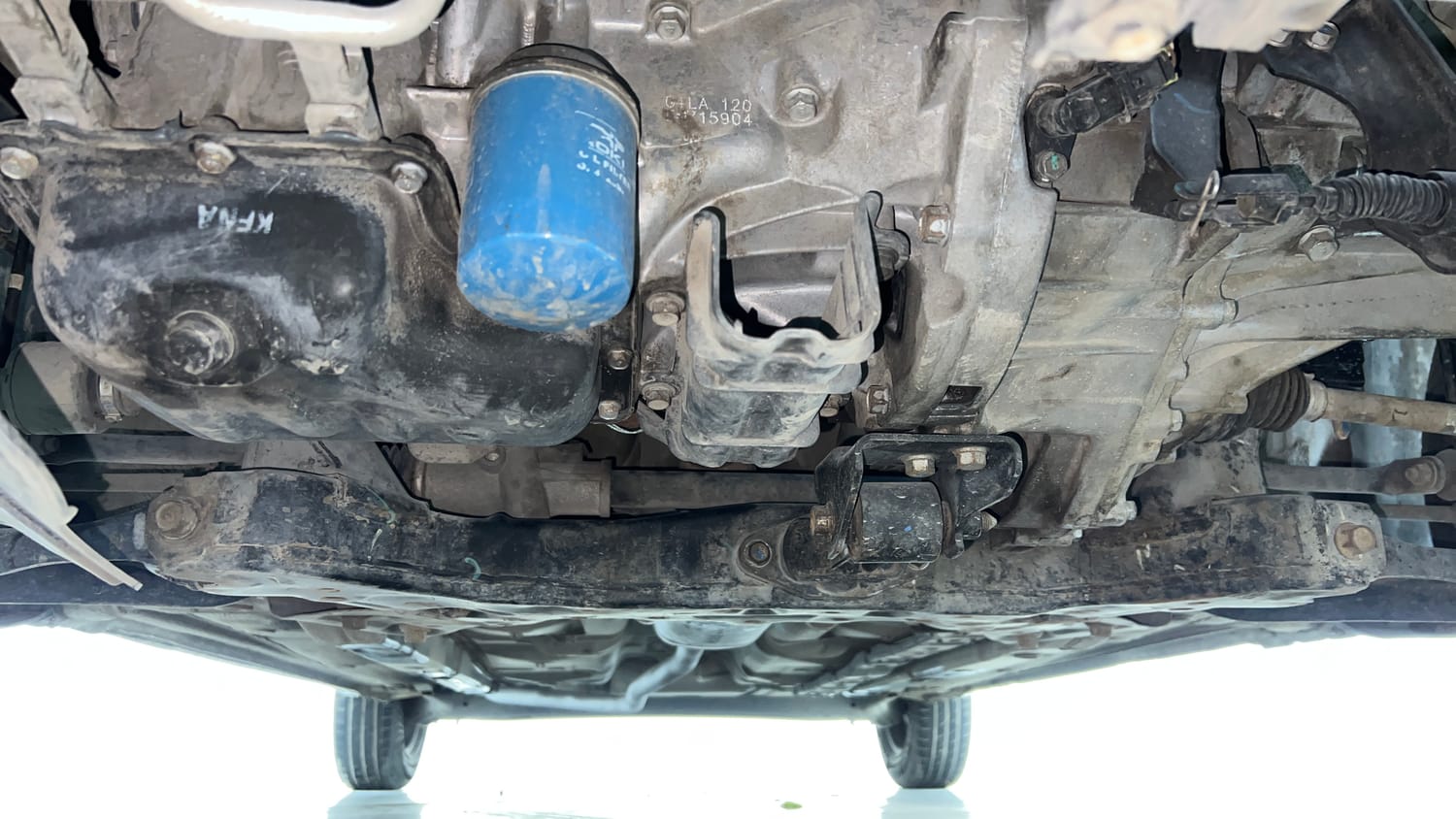 Used 2015 Hyundai Grand i10 Sportz 1.2 Kappa VTVT Petrol Manual extra FRONT LEFT UNDERBODY VIEW