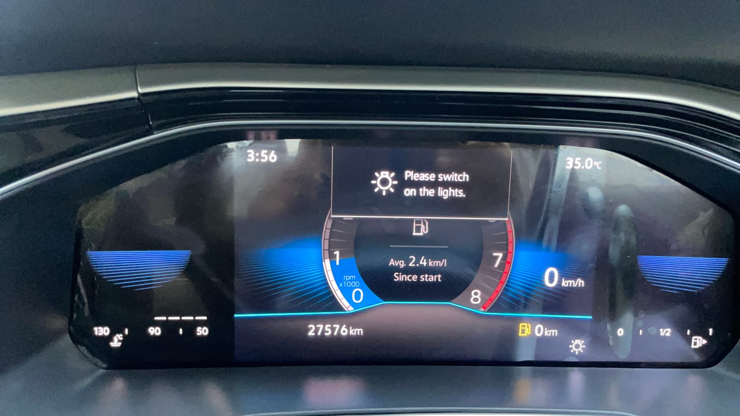 Used 2022 Volkswagen Virtus Topline 1.0 TSI MT Petrol Manual interior CLUSTERMETER VIEW