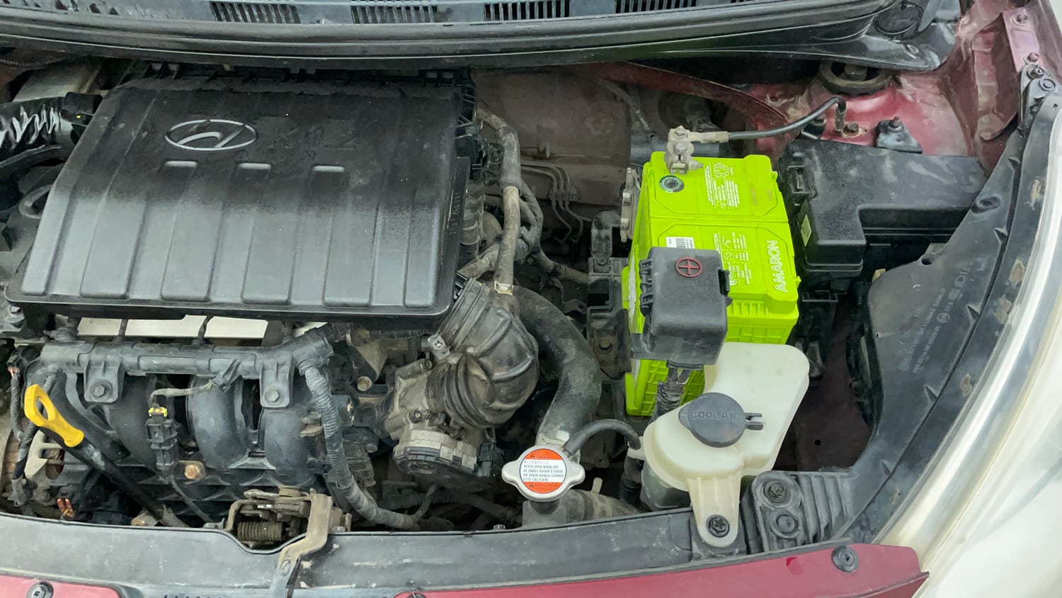 Used 2015 Hyundai Grand i10 Sportz 1.2 Kappa VTVT Petrol Manual engine ENGINE LEFT SIDE VIEW