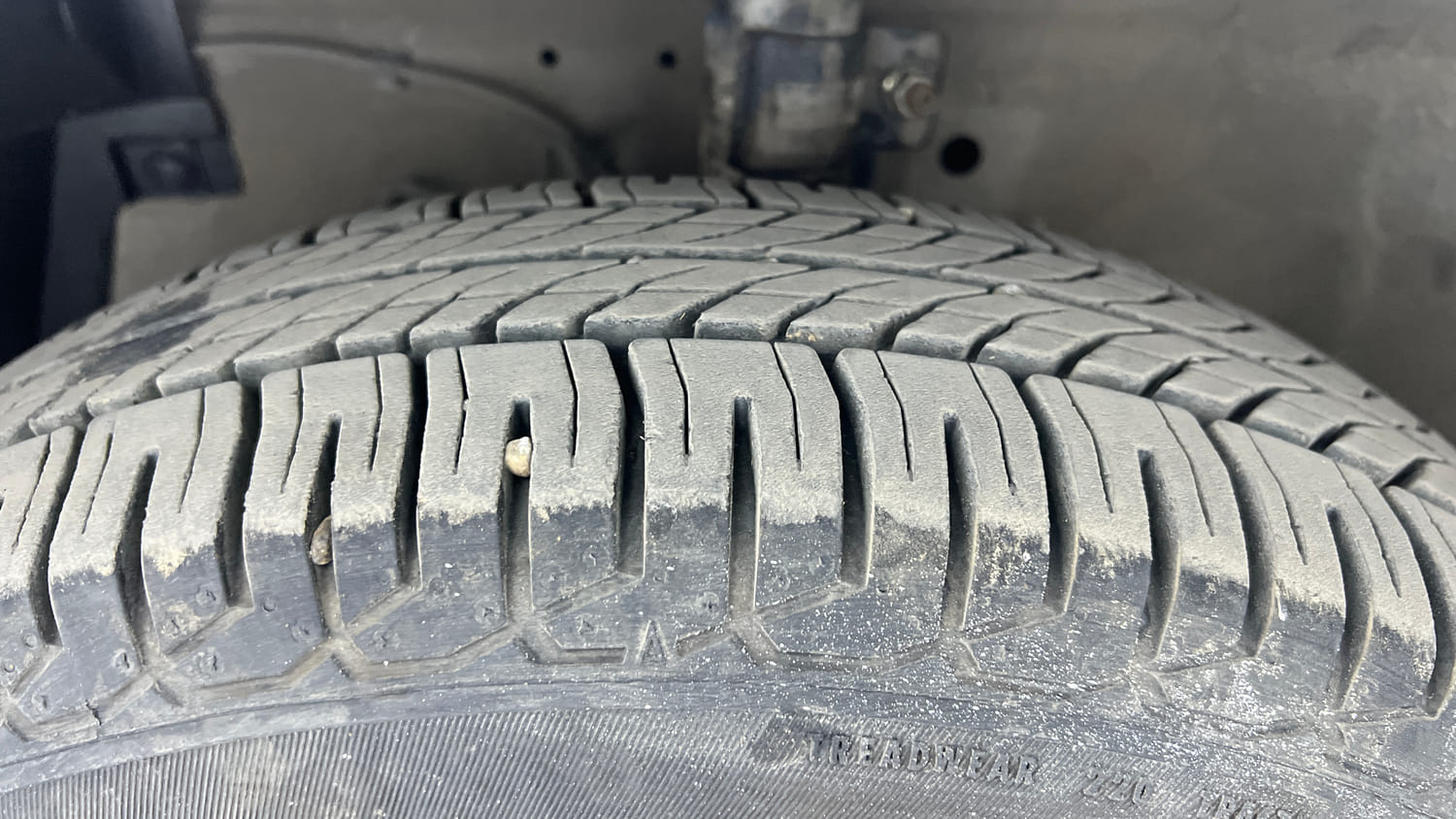 Used 2017 Maruti Suzuki Swift Dzire VXI AT ABS Petrol Automatic tyres LEFT FRONT TYRE TREAD VIEW