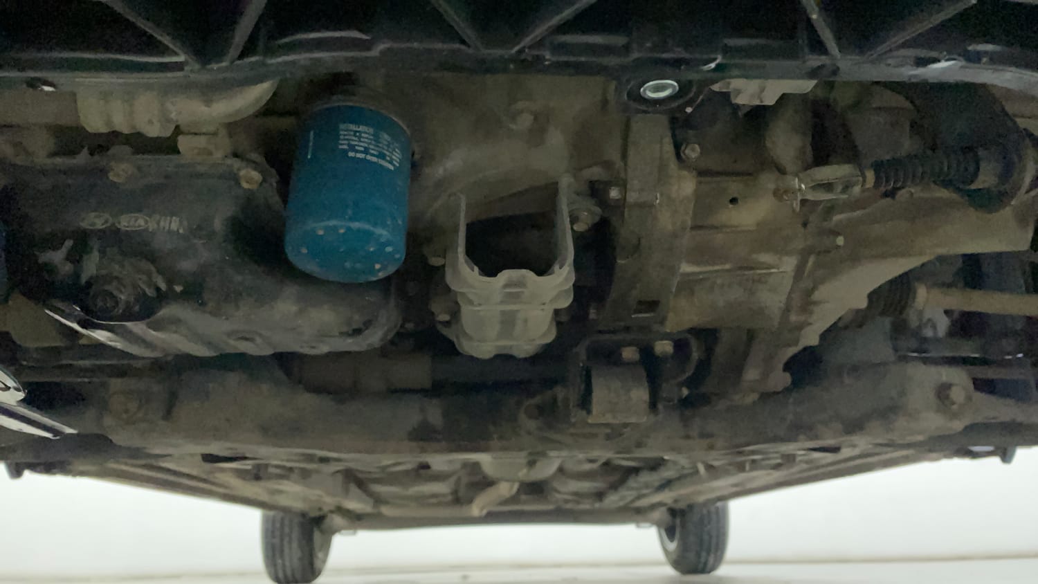 Used 2015 Hyundai Grand i10 Sportz 1.2 Kappa VTVT Petrol Manual extra FRONT LEFT UNDERBODY VIEW