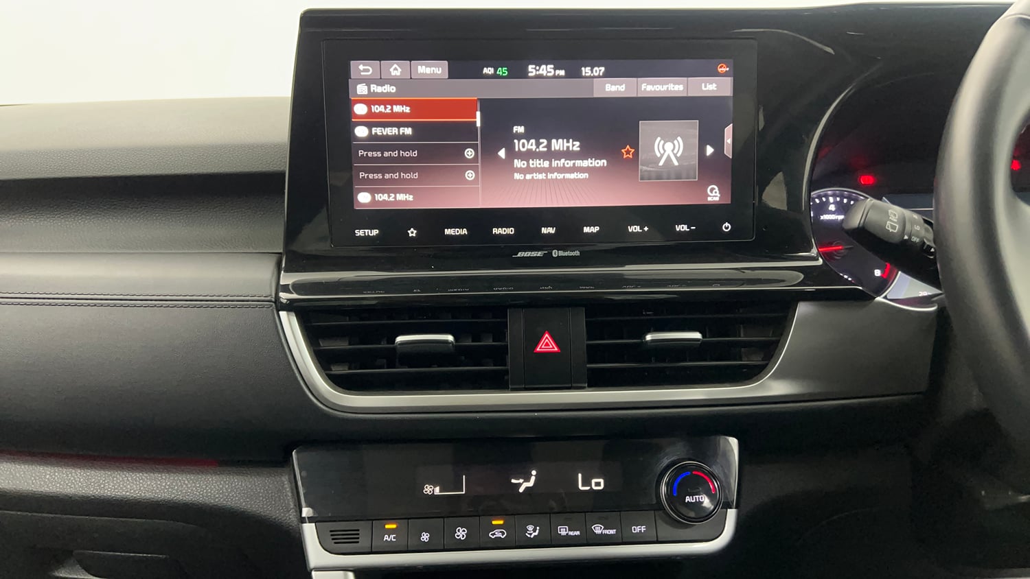 Used 2023 Kia Seltos GTX Plus 1.4 Petrol Manual interior MUSIC SYSTEM & AC CONTROL VIEW