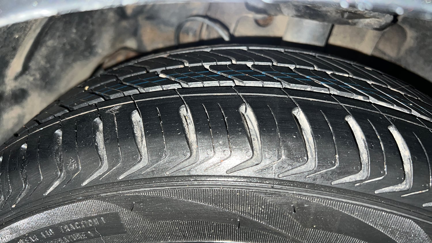 Used 2020 Tata Tiago XZ Plus Dual Tone Petrol Manual tyres LEFT FRONT TYRE TREAD VIEW