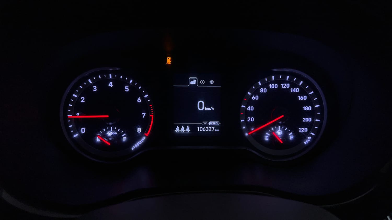Used 2023 Hyundai Aura SX 1.2 CNG Cng Manual interior CLUSTERMETER VIEW