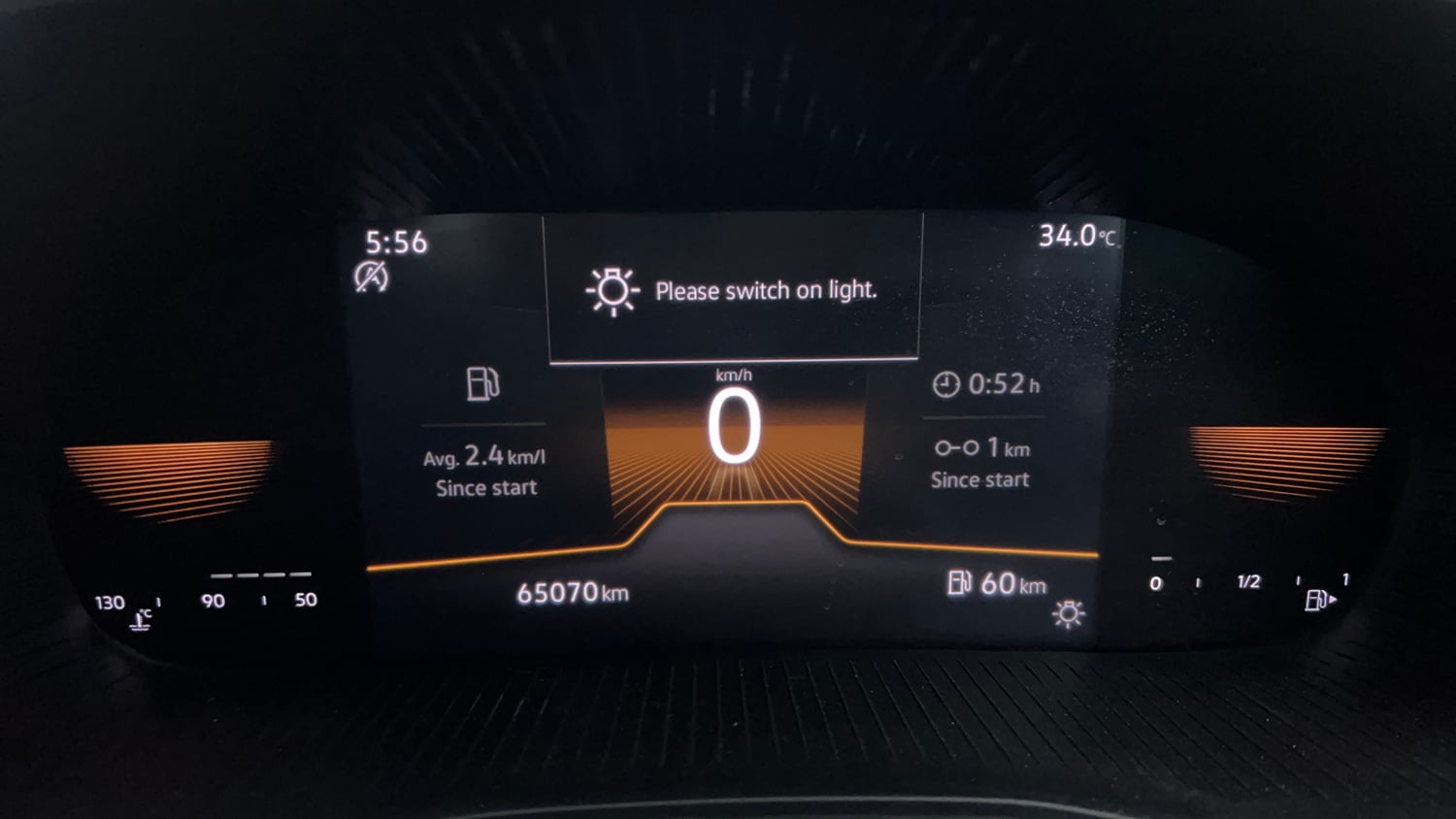 Used 2022 Skoda Slavia Style 1.0L TSI MT Petrol Manual interior CLUSTERMETER VIEW
