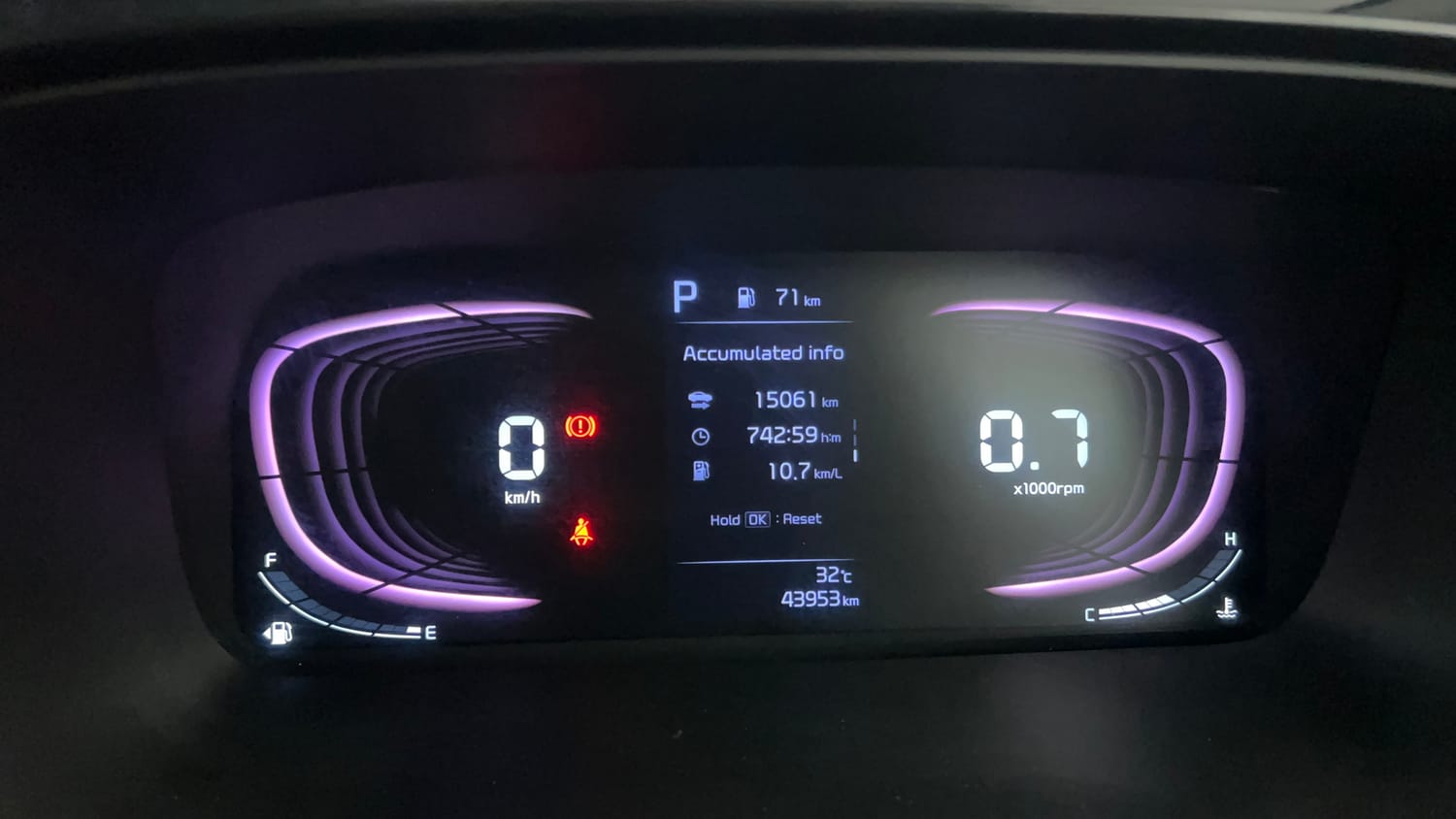 Used 2023 Kia Carens Luxury Plus 1.5 Diesel AT 7 STR Diesel Automatic interior CLUSTERMETER VIEW