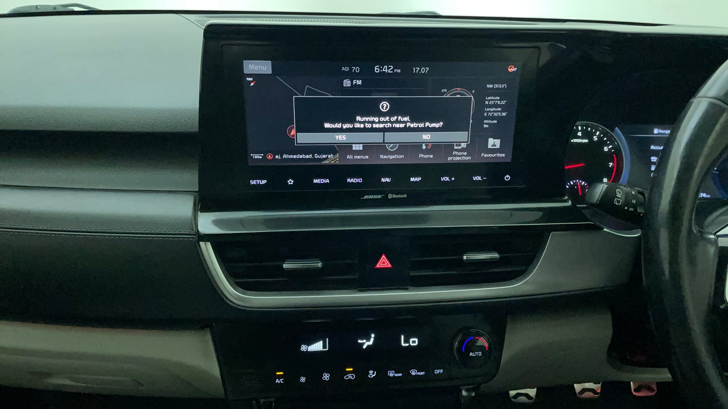 Used 2019 Kia Seltos GTX Plus 1.4 Petrol Manual interior MUSIC SYSTEM & AC CONTROL VIEW