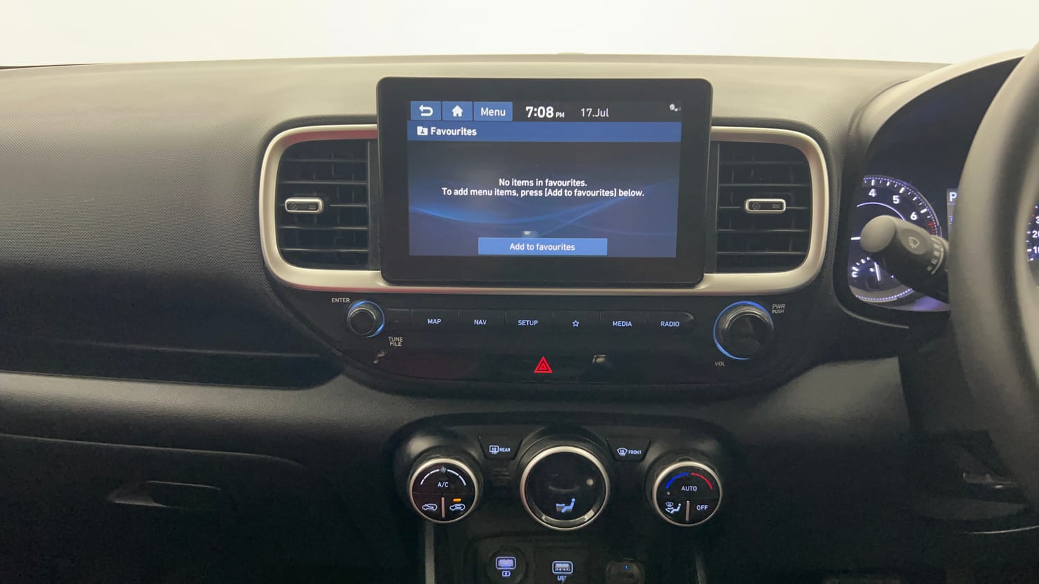 Used 2019 Hyundai Venue SX Plus 1.0 Turbo DCT Petrol Automatic interior MUSIC SYSTEM & AC CONTROL VIEW