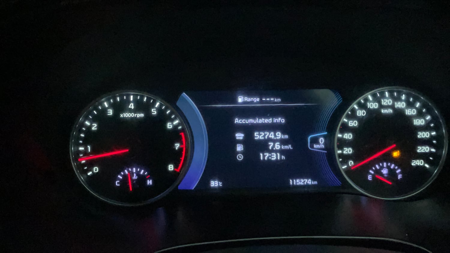 Used 2019 Kia Seltos GTX Plus 1.4 Petrol Manual interior CLUSTERMETER VIEW