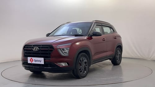 Used 2022 Hyundai Creta SX (O) 1.5 Petrol IVT Knight Petrol Automatic exterior LEFT FRONT CORNER VIEW