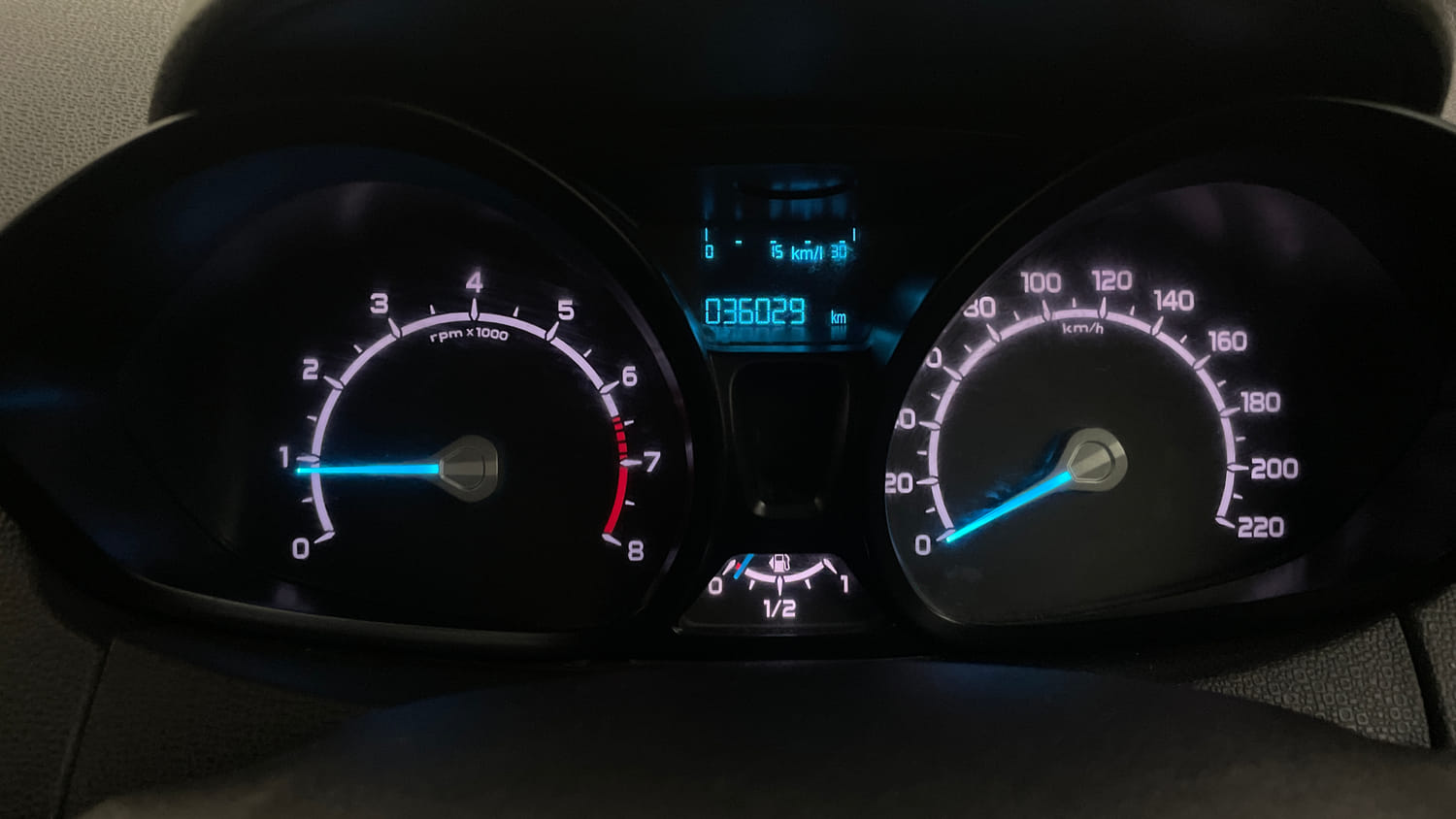 Used 2016 Ford EcoSport Trend 1.5L Ti-VCT Petrol Manual interior CLUSTERMETER VIEW