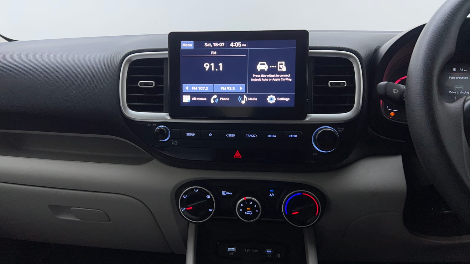 Used 2025 Hyundai Venue S 1.2 Petrol Petrol Manual interior MUSIC SYSTEM & AC CONTROL VIEW