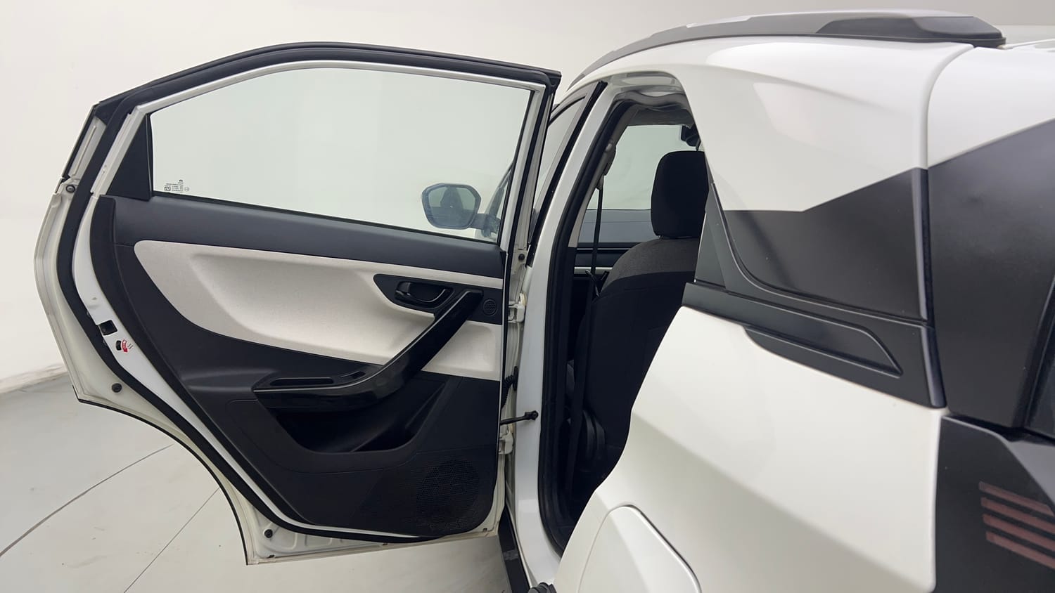Used 2023 Tata Nexon Pure S 1.2 Revotron Petrol 6MT Petrol Manual interior LEFT REAR DOOR OPEN VIEW