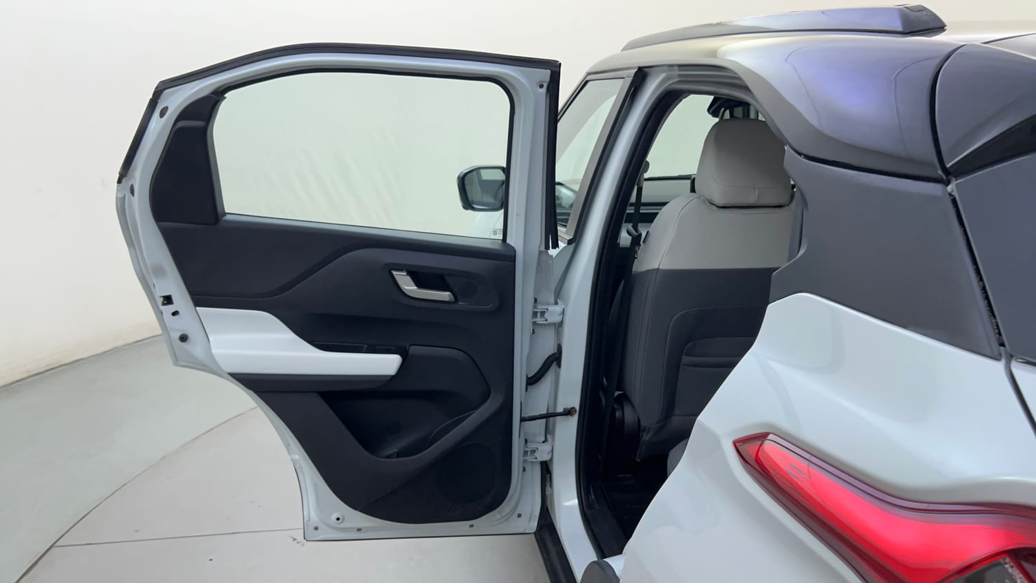 Used 2026 Tata Punch EV Empowered Plus S long Range 7.2 Fast Charger Electric Automatic interior LEFT REAR DOOR OPEN VIEW