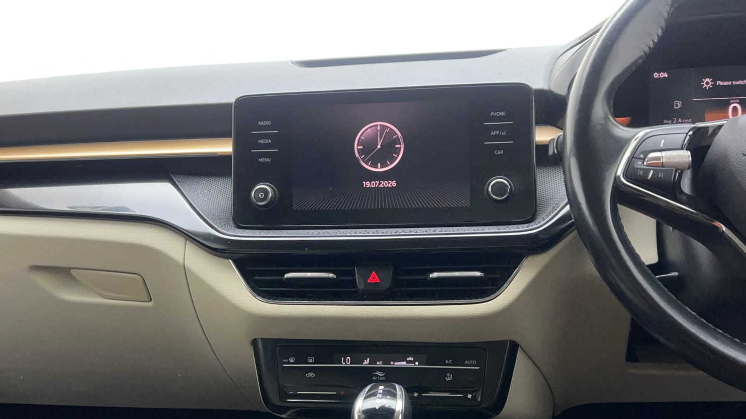 Used 2023 Skoda Slavia Style 1.5L TSI DSG Petrol Automatic interior MUSIC SYSTEM & AC CONTROL VIEW
