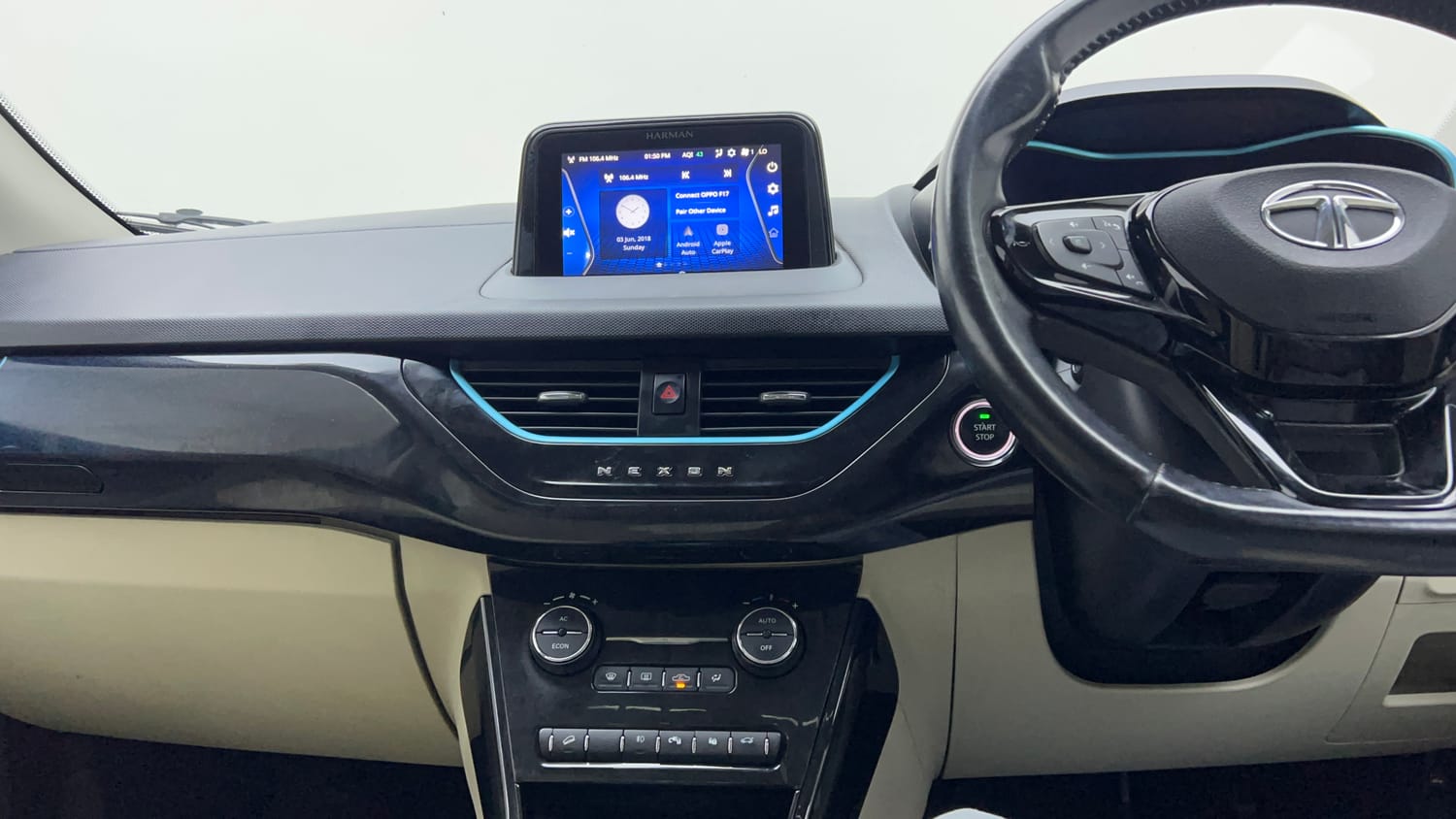 Used 2022 Tata Nexon EV Prime XZ Plus LUX Electric Automatic interior MUSIC SYSTEM & AC CONTROL VIEW