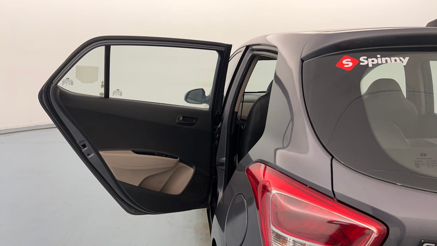 Used 2014 Hyundai Grand i10 Magna 1.2 Kappa VTVT Petrol Manual interior LEFT REAR DOOR OPEN VIEW