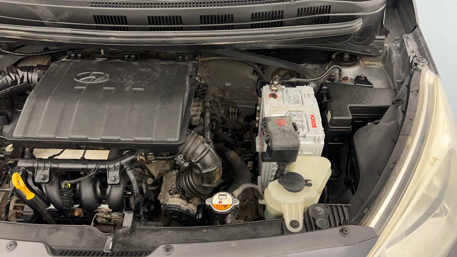 Used 2014 Hyundai Grand i10 Magna 1.2 Kappa VTVT Petrol Manual engine ENGINE LEFT SIDE VIEW
