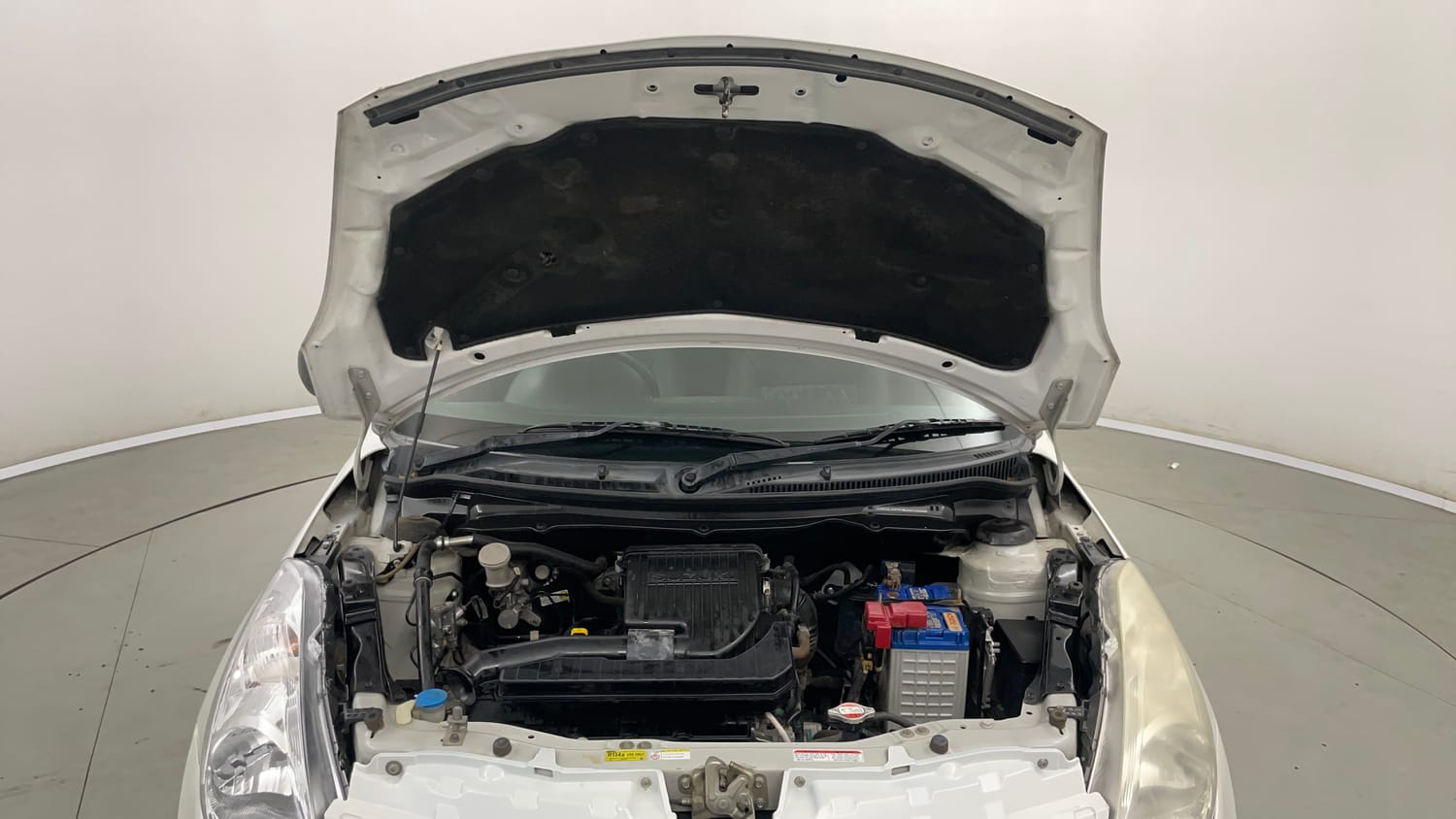 Used 2017 Maruti Suzuki Swift Lxi (O) Petrol Manual engine ENGINE & BONNET OPEN FRONT VIEW
