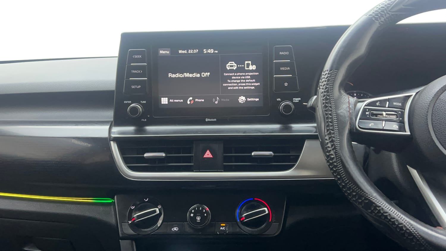 Used 2020 Kia Seltos HTK Plus 1.5 Petrol Manual interior MUSIC SYSTEM & AC CONTROL VIEW