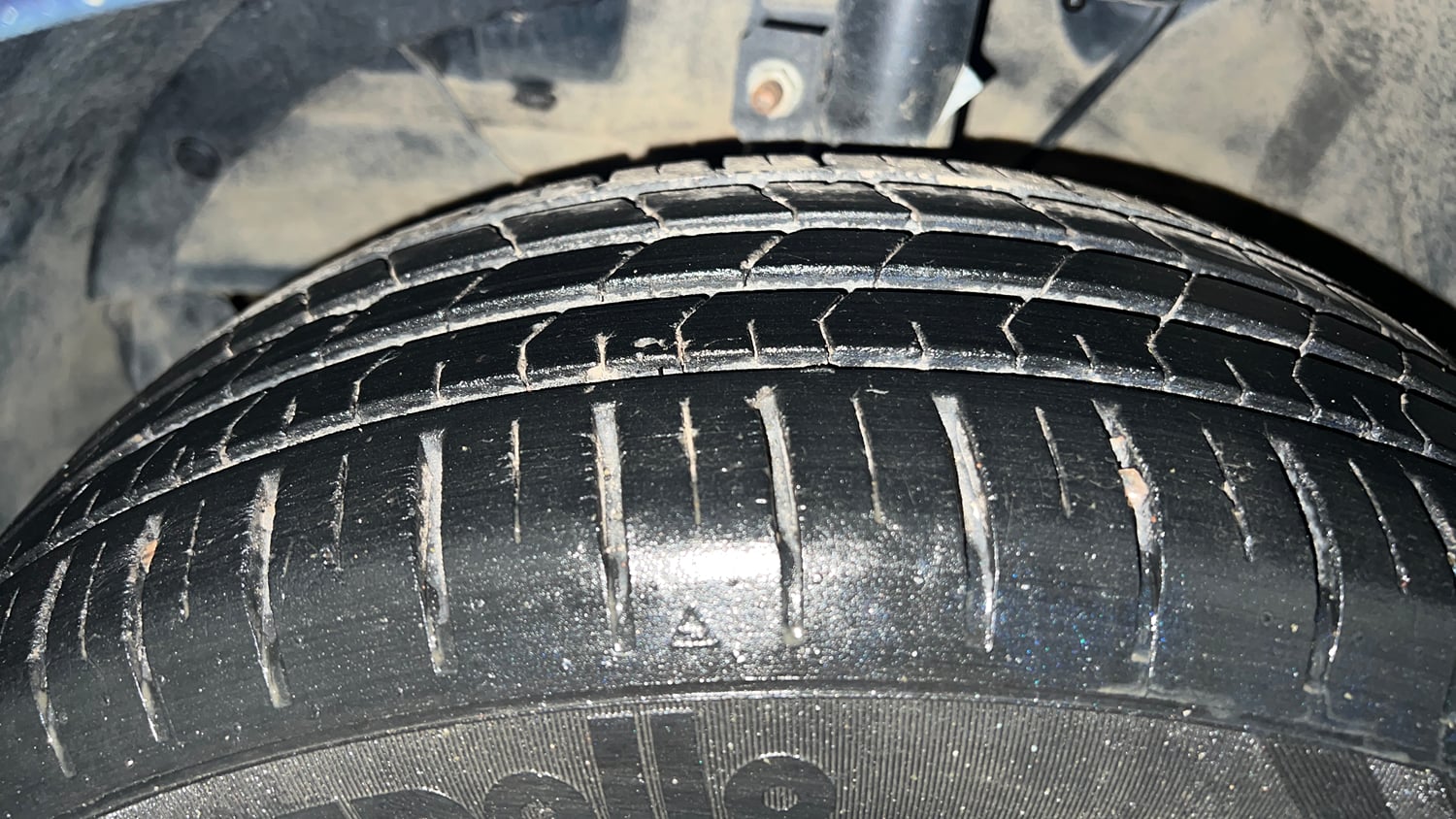 Used 2024 Maruti Suzuki Baleno Alpha MT Petrol Manual tyres LEFT FRONT TYRE TREAD VIEW