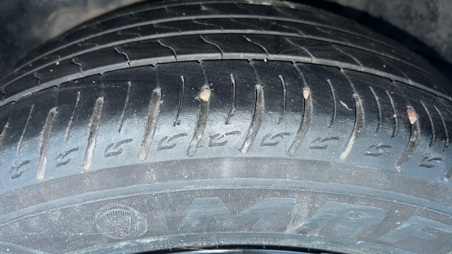 Used 2022 Tata Nexon EV Prime XZ Plus LUX Electric Automatic tyres LEFT FRONT TYRE TREAD VIEW