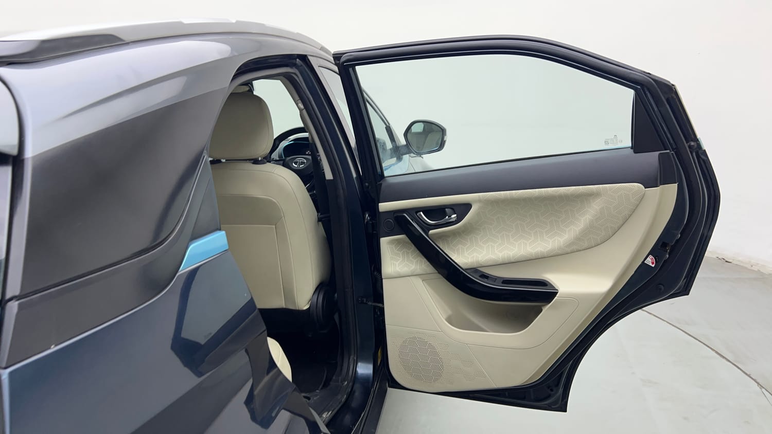 Used 2022 Tata Nexon EV Prime XZ Plus LUX Electric Automatic interior RIGHT REAR DOOR OPEN VIEW