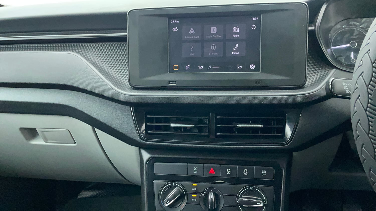 Used 2024 Skoda Kushaq Active 1.0 TSI MT Petrol Manual interior MUSIC SYSTEM & AC CONTROL VIEW